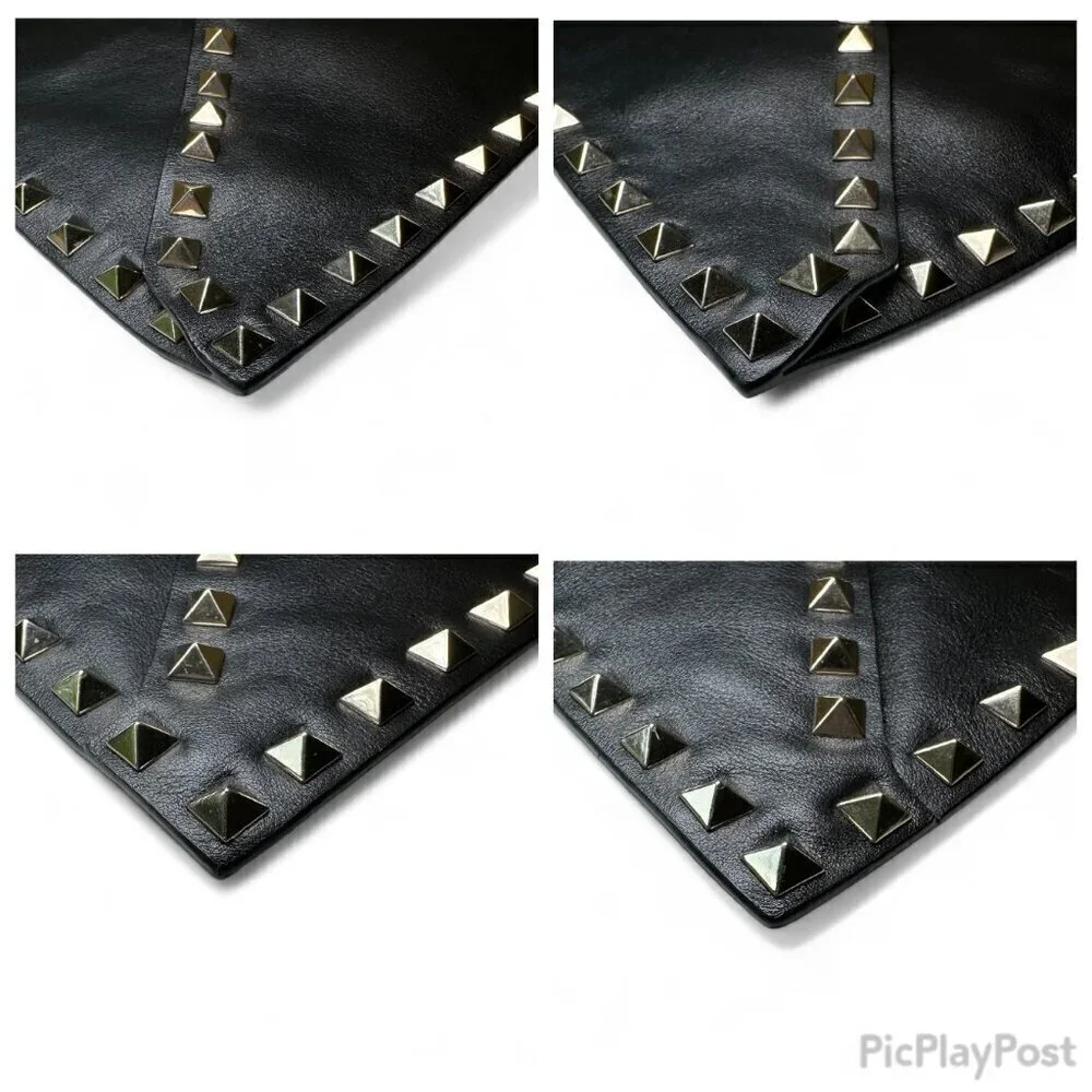 Valentino Garavani Rockstud Untitled 12 Clutch, Black, Unisex